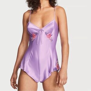 Victoria’s Secret satin embroidered slip romper